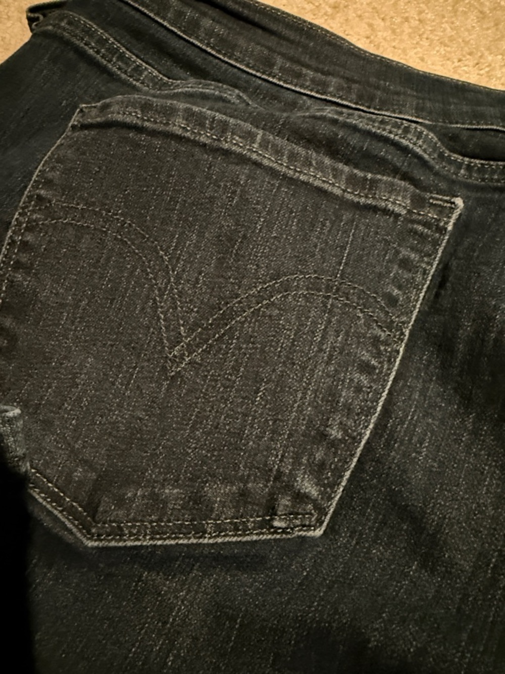 Levi's Women's 505 Straight Leg Jeans in Dark Blue - Picture 11 of 13